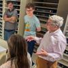 The Curatorial Studies class reviews works for the exhibition in the Munson print drawing room with Mary Murray, left, Munson&rsquo;s curator of modern and contemporary art, and Michael Shapiro &rsquo;71.