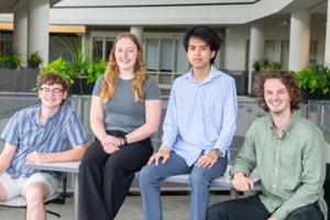 From left: Samuel Low &rsquo;28, Delaney Patterson &rsquo;26, Ton Somnug &rsquo;27, and Luke Hanson &rsquo;26