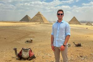 Evan Reed &rsquo;26 in Cairo, Egypt.