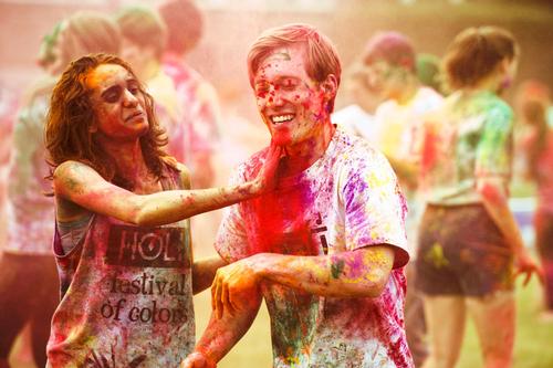Students celebrate Holi