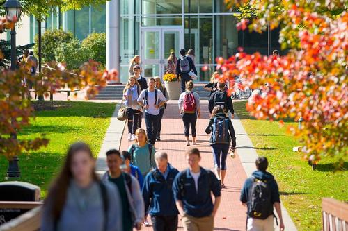 students walking