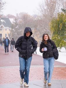 First snowfall on the Hill! Photo: Zack Stanek