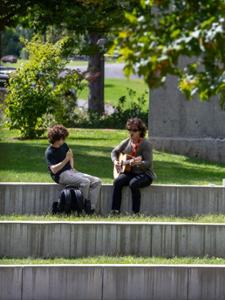 Relaxing on the Kirkland Green.