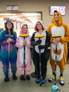 Members of the Curling Club competed at the national competition in Bowling Green over spring break.
