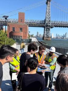 Hamilton in New York City students explore the East Side Coastal Resiliency project.