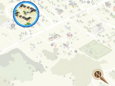 Bundy East and West Residence Halls highlighted on campus map