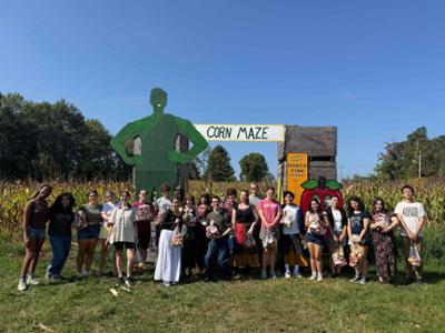 The 2025 FYE leaders hosted an apple-picking outing at a local orchard