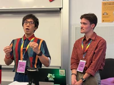 Prof. Spencer Chen and Carter Higgins '27 