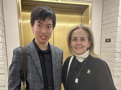 Harry Wu ’27 and Rep. Madeleine Dean