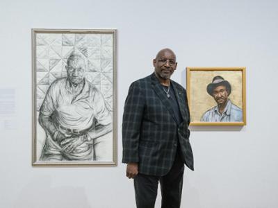 Hubert Massey at Exhibition Opening