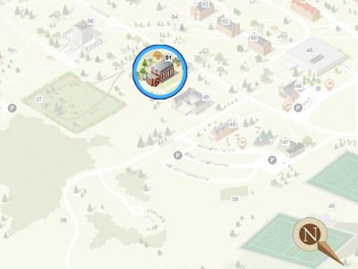 Morris House highlighted on campus map