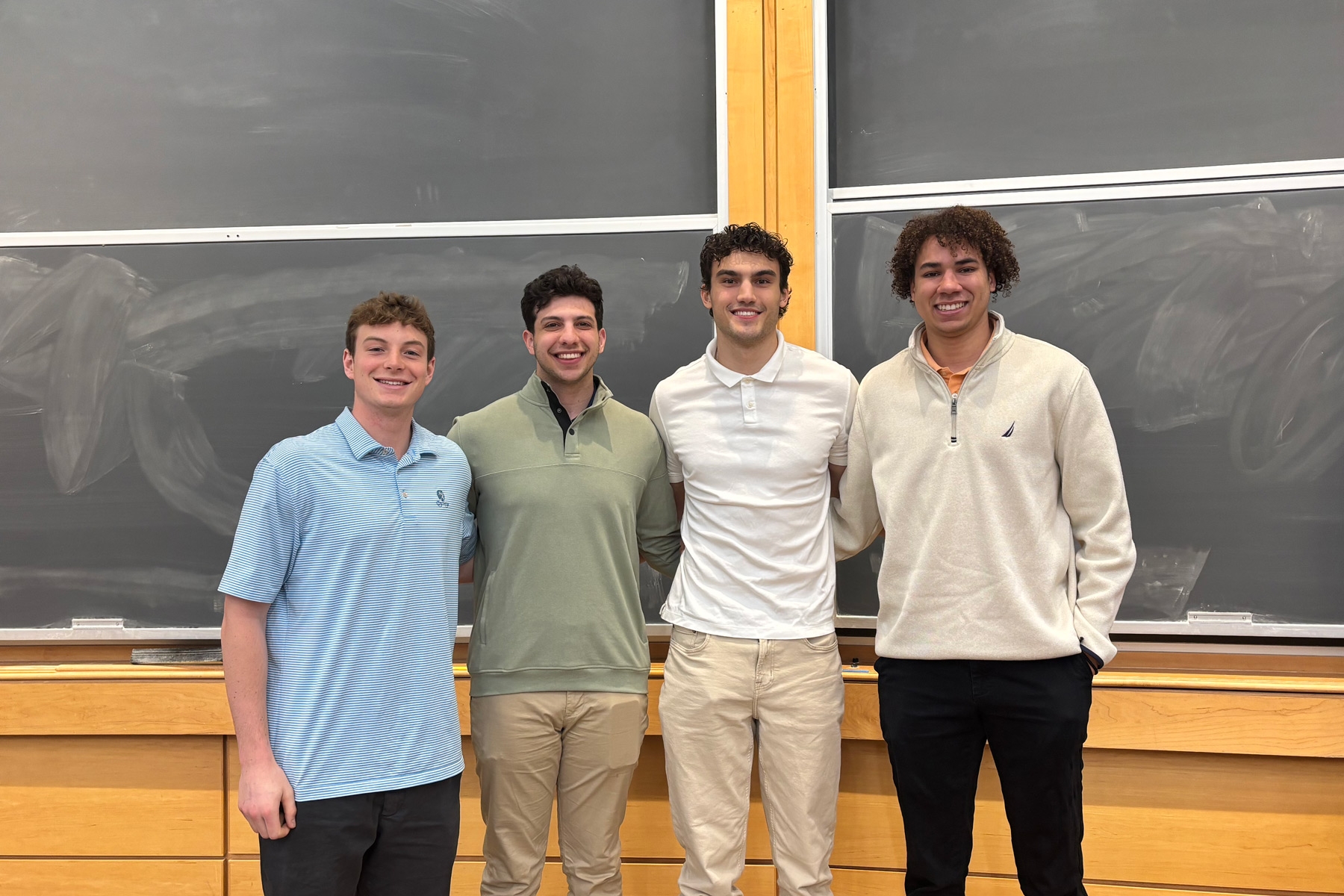 The MoveOn Team. From left: James Stowell ’27, Maxwell Freishtat ’26, Garret Keyhani ’26, and Jalen Reese ’27