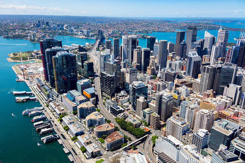 Aerial Stock Image Sydney CBD from Darling Harbour