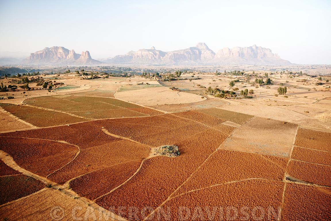 Aerial Stock Aerial Ethiopia, Agricultural Fields