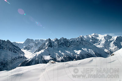 Mont Blanc Range seen from the Aiguilles Rouges