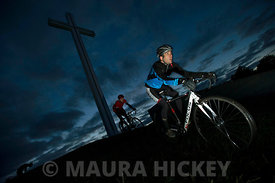 Picture: Maura Hickey..LtoR: Dave O'Connor and Alan Cullen of Park Wheelers at the Papal Cross, Phoenix Park training for Cyclocross events.