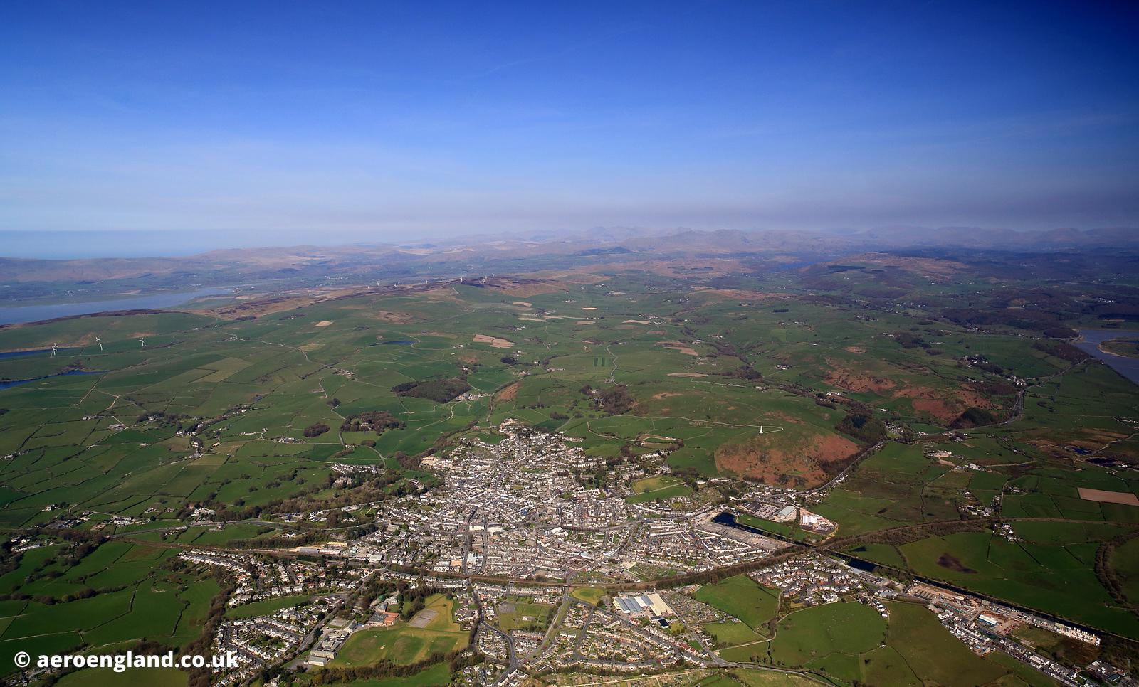 aeroengland aerial photograph of Ulverston Cumbria England UK