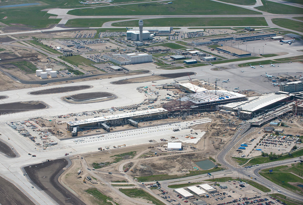Aerial Photo Calgary International Airport Expansion