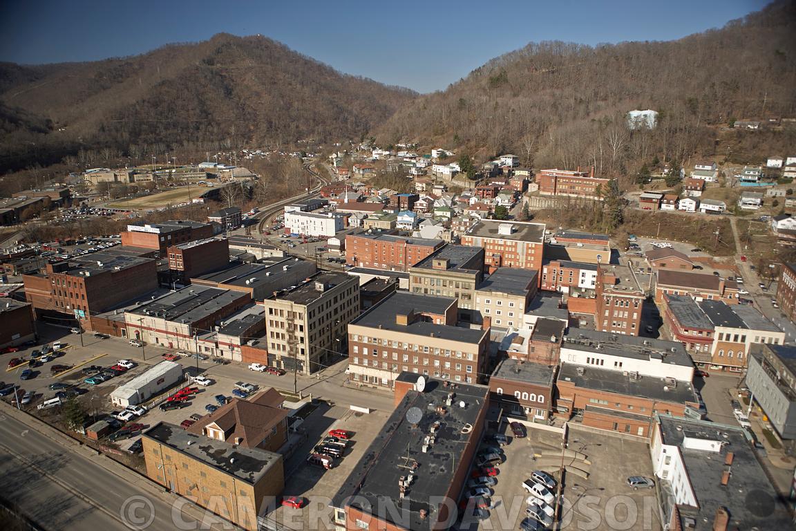 Aerial Stock Aerial photograph of Logan, West Virginia