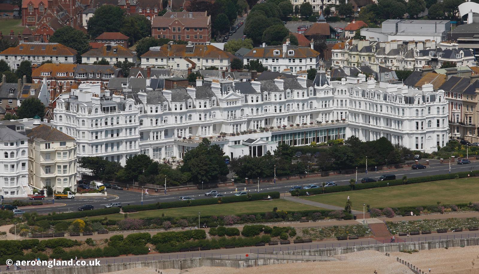 aeroengland aerial photograph of the Grand Hotel.King Edwards Parade Eastbourne, East Sussex