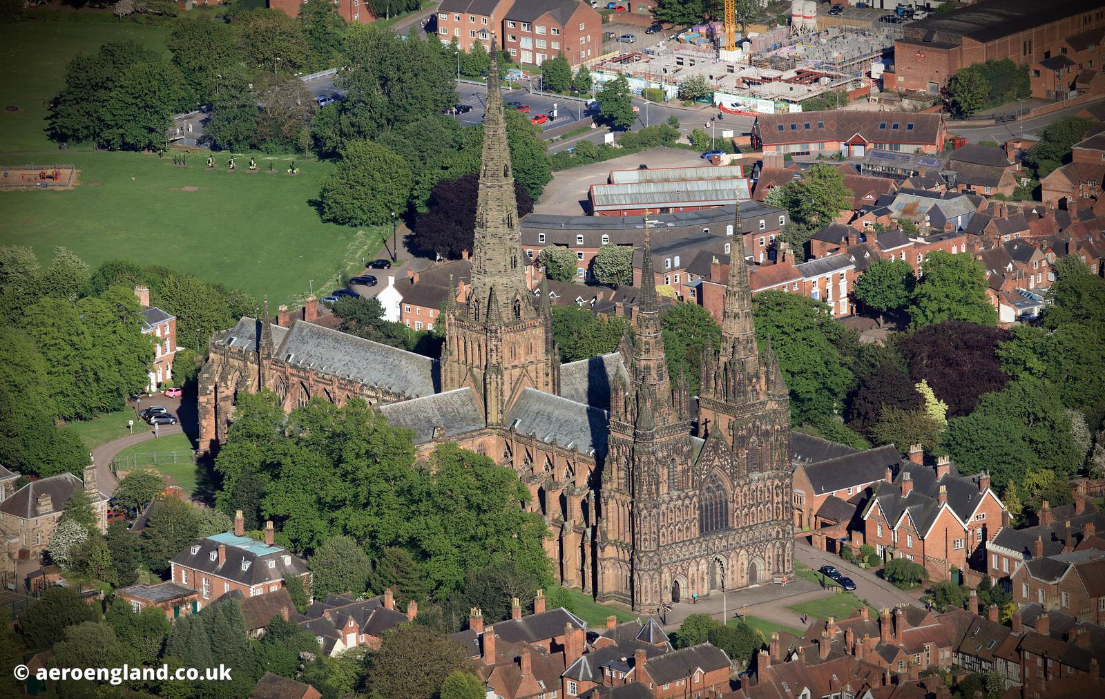 aeroengland | Lichfield Cathedral Staffordshire aerial photograph