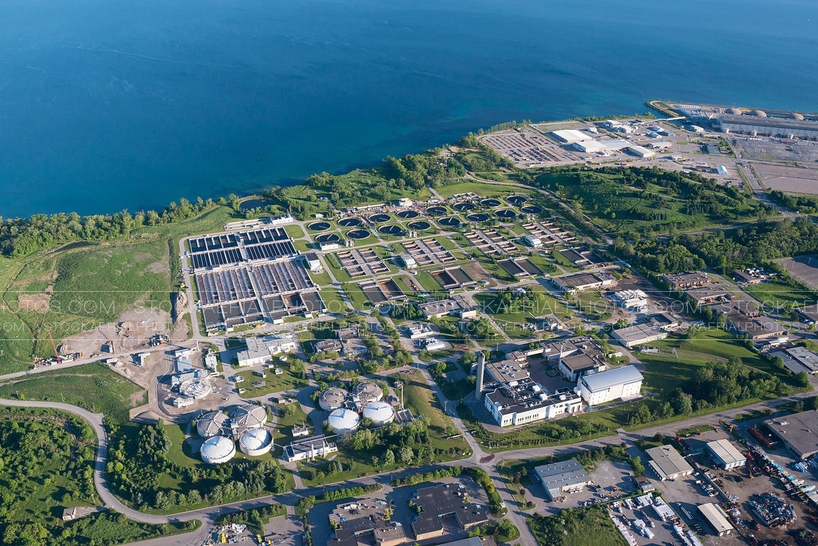 Aerial Photo Duffin Creek Water Pollution Control Plant, Pickering Ontario