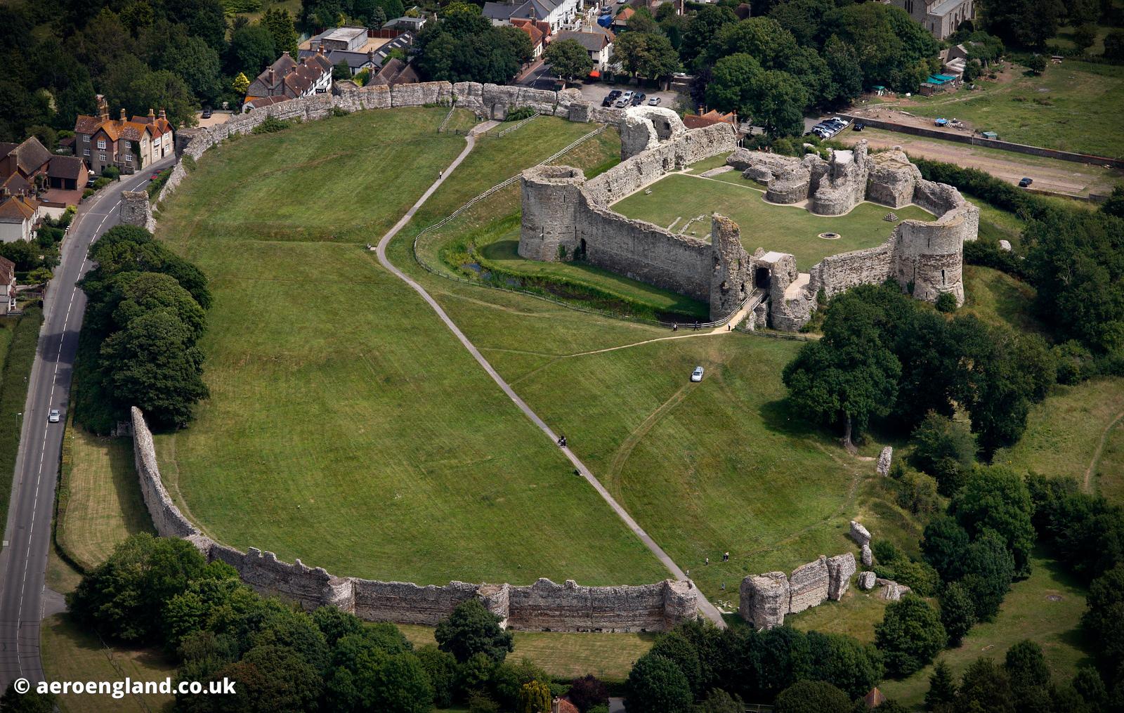 aeroengland aerial photograph of Pevensey Castle East Sussex, England UK