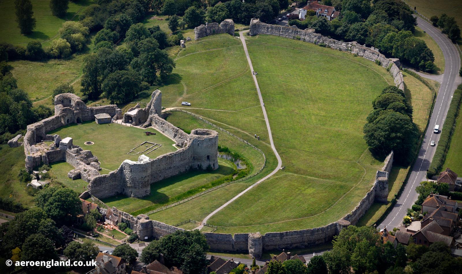 aeroengland aerial photograph of Pevensey Castle East Sussex, England UK