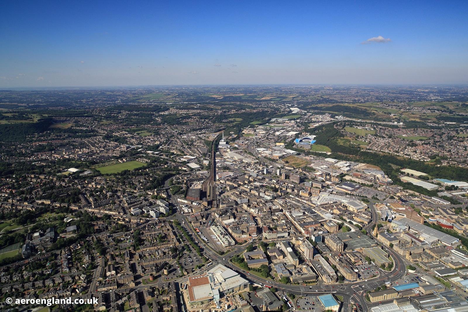 aeroengland aerial photograph of Huddersfield West Yorkshire England UK