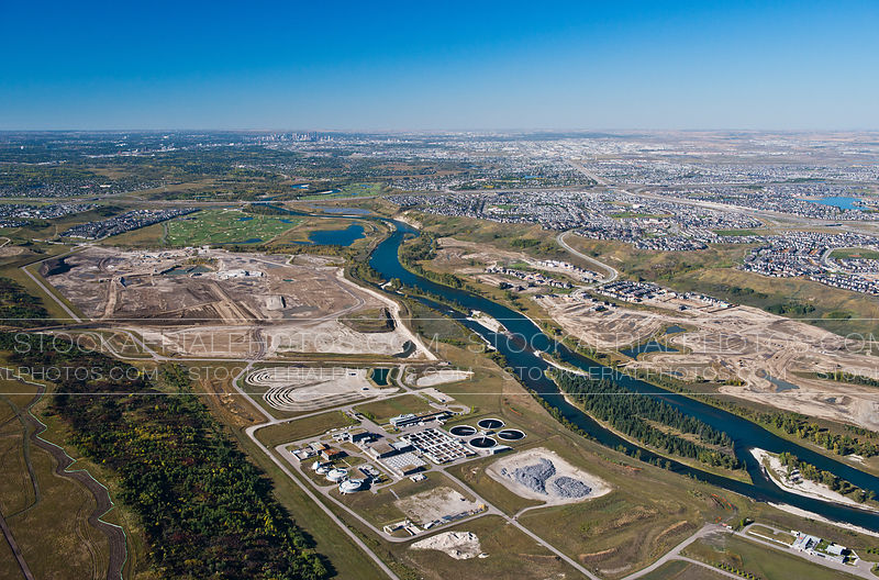 Aerial Photo Pine Creek Wastewater Treatment Plant, Calgary