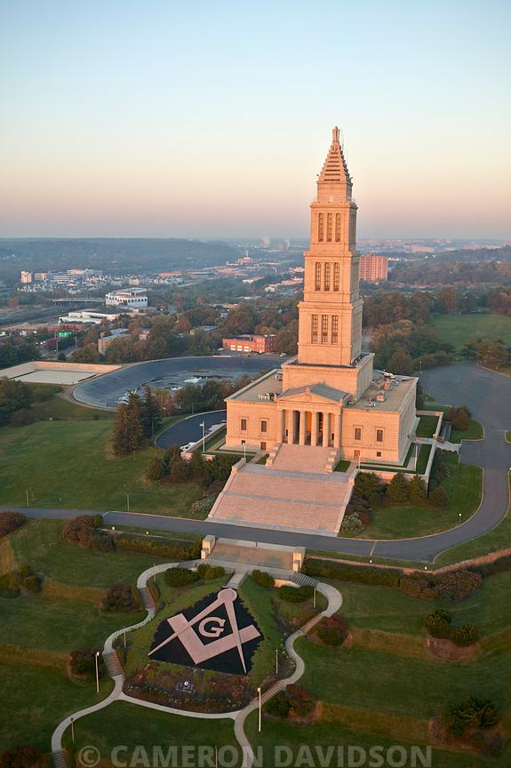 Aerial Stock Aerial photograph of the Masonic Temple to