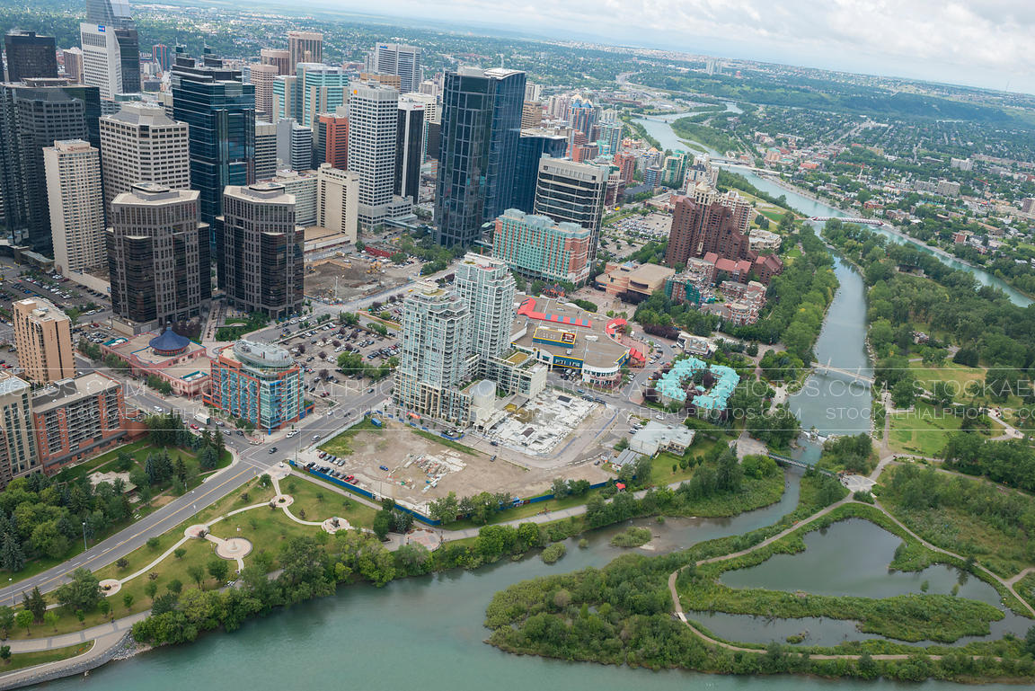 Aerial Photo Eau Claire Market, Calgary, Alberta