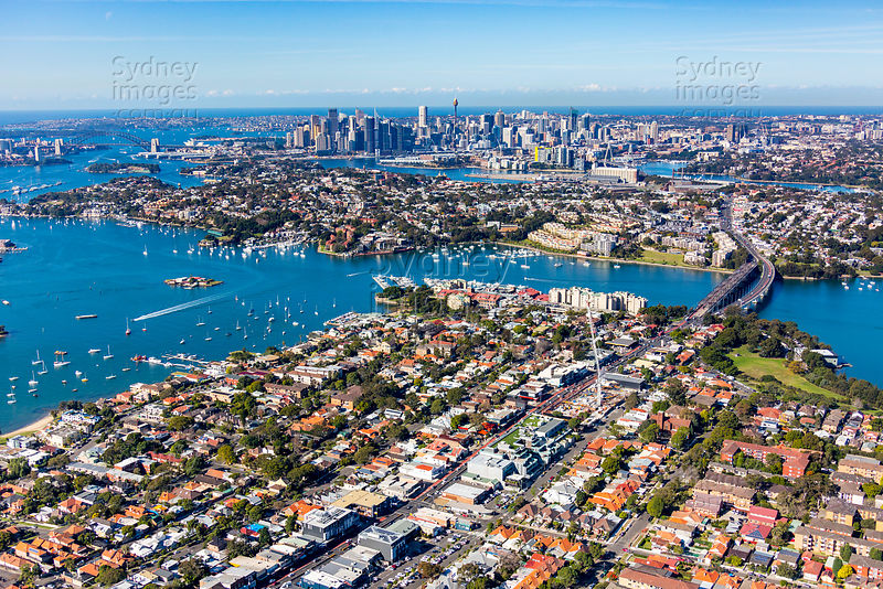 Sydney Aerial Photography Drummoyne to Sydney CBD