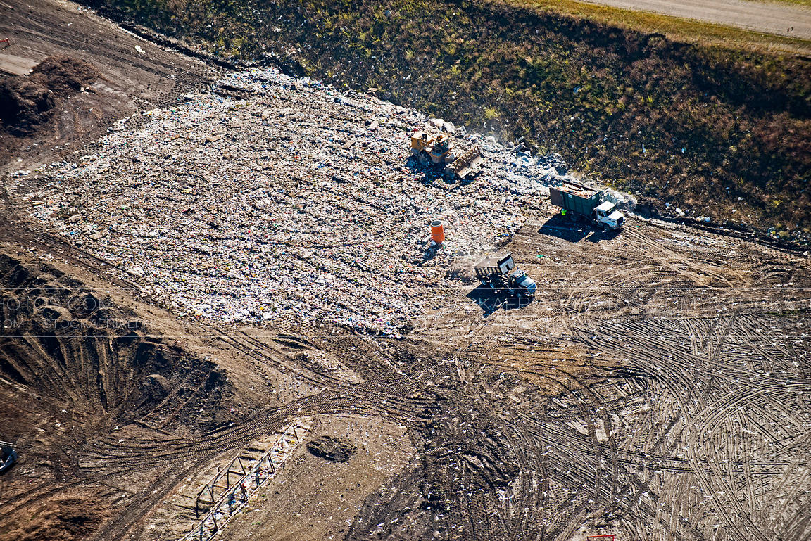 Aerial Photo Garbage Dump, Calgary