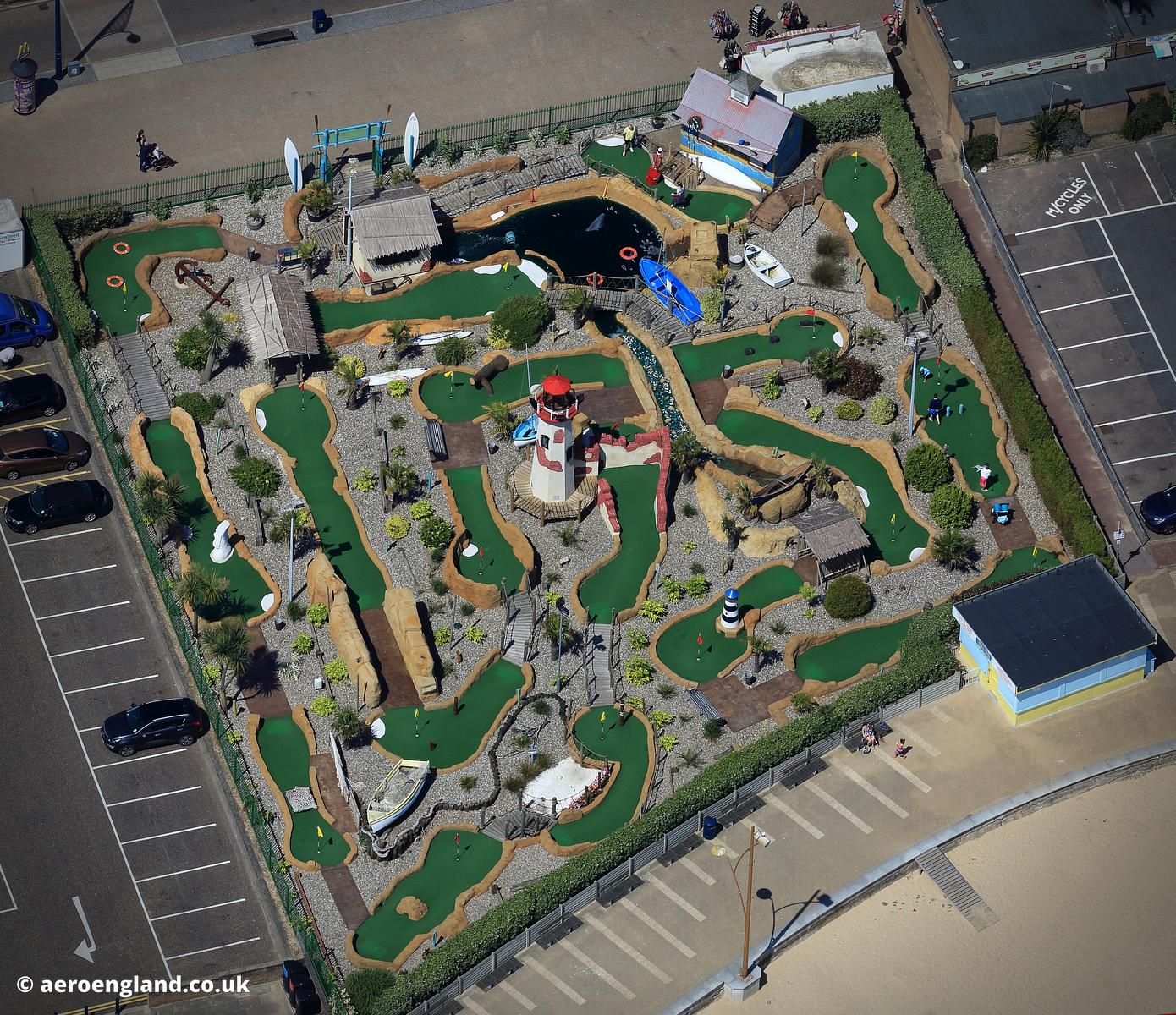 aeroengland aerial photograph of Crazy Golf Course in Great Yarmouth.
