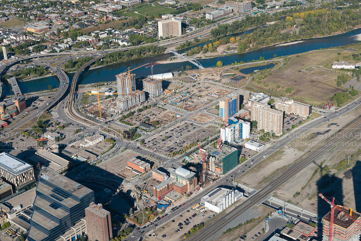 Aerial Photo East Village Development, Calgary