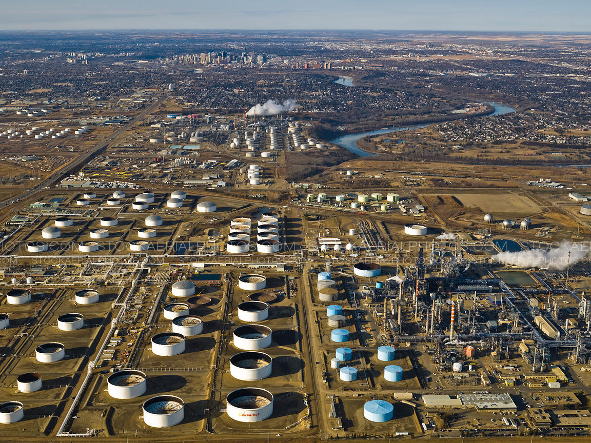 Aerial Photo Petro Canada Refinery, Edmonton