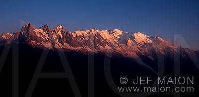 Sunset on the Mont Blanc Massif