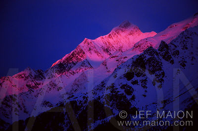 Alpenglow on the Bionnassay Aiguille