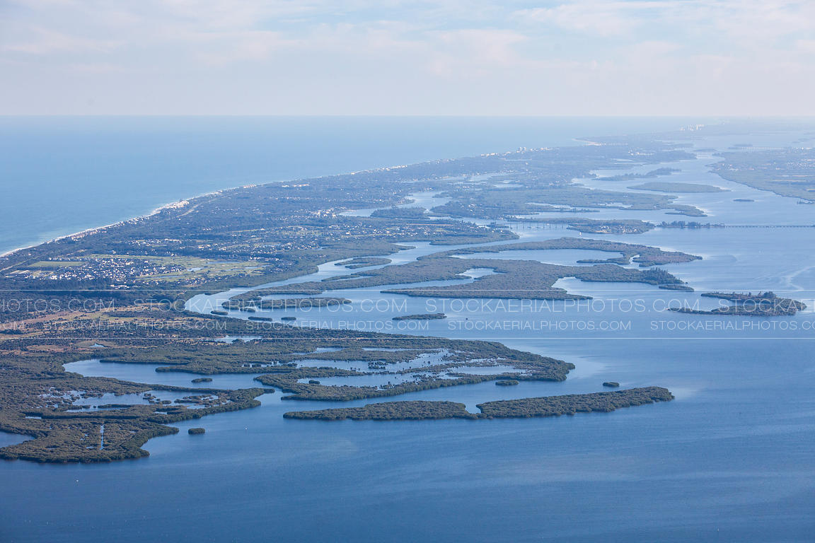 Aerial Photo Coastal Barrier Islands, Florida