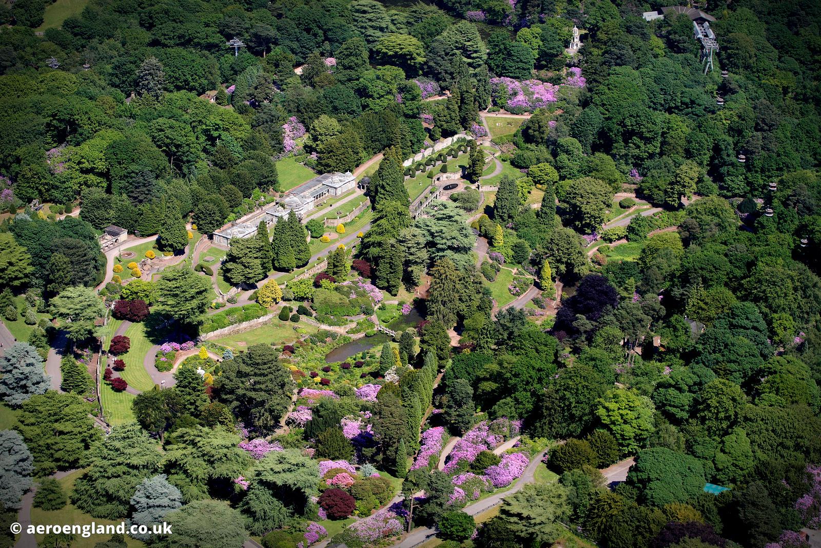 aeroengland aerial photograph of the gardens at Alton Towers