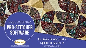 Pro-Stitcher Webinar: An Area is not just a Space to Quilt In - March 2020
