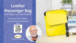 Leather Messenger Bag with Baby Lock Accomplish