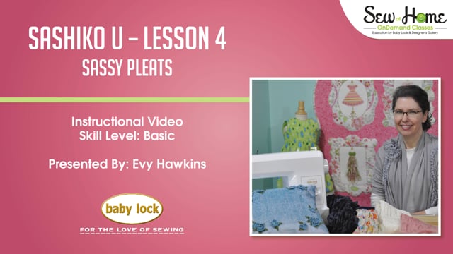 Sashiko U - Lesson 4 Sassy Pleats