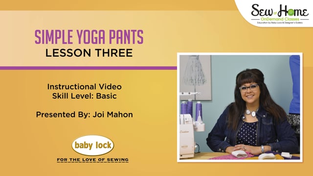 Sewing with Knits - Lesson Three Simple Yoga Pants