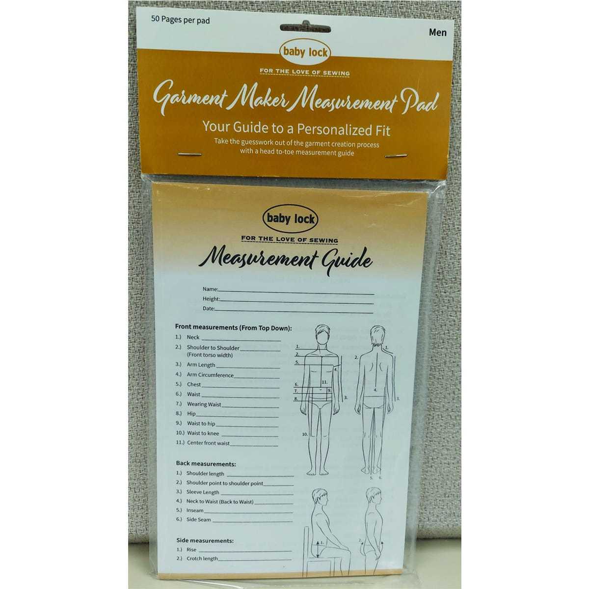 Garment Make Measuring Guide Pad - Men
