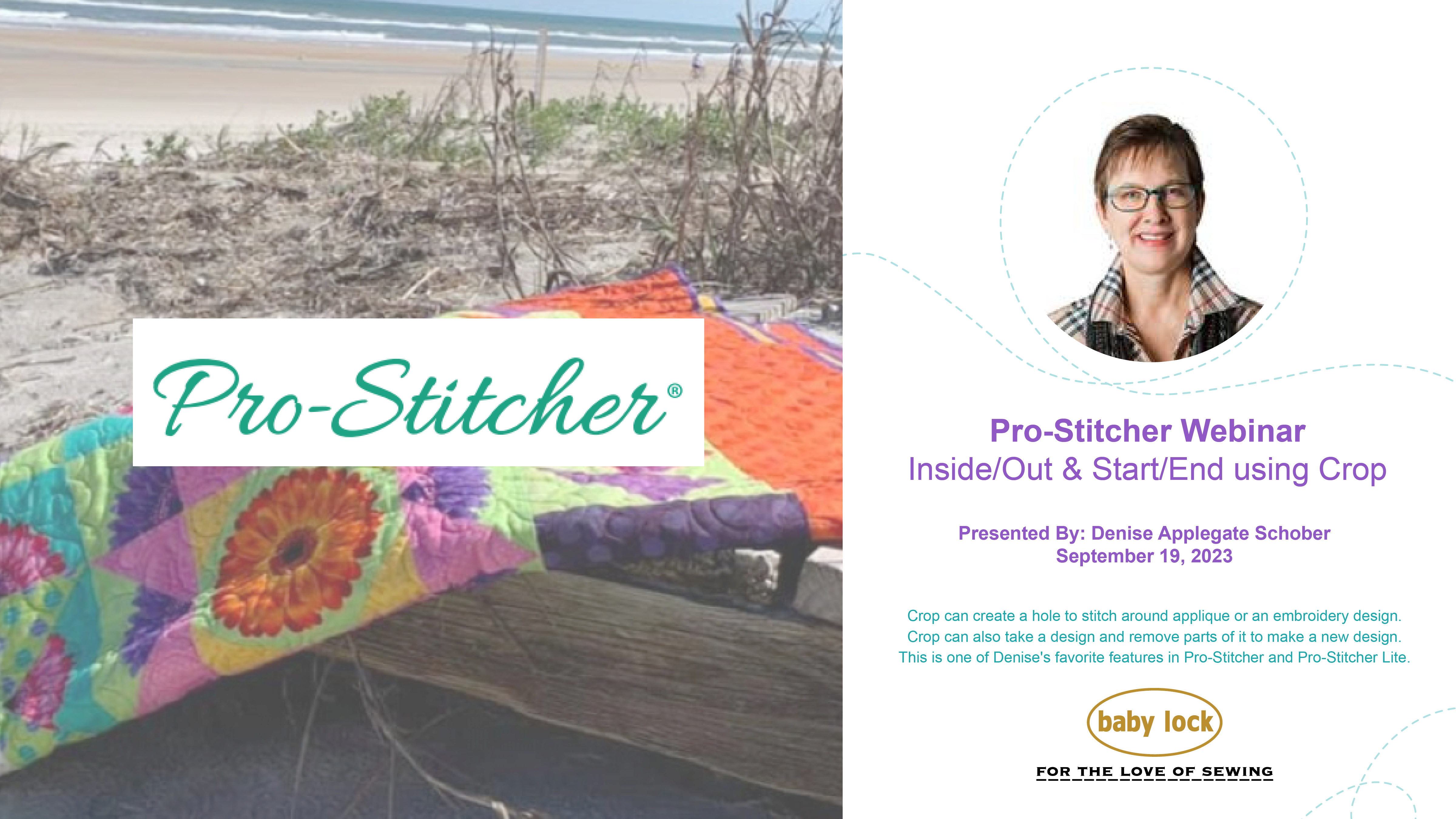 Pro-Stitcher Webinar Inside Out and Start End using Crop