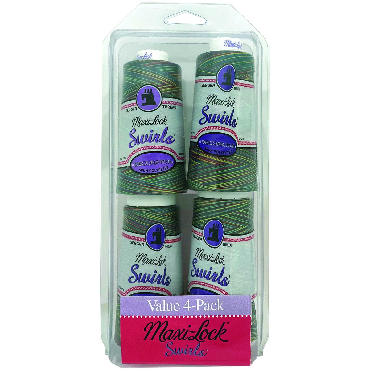Maxi-Lock Swirls 4Pc Value Pack Tie Dye Punch