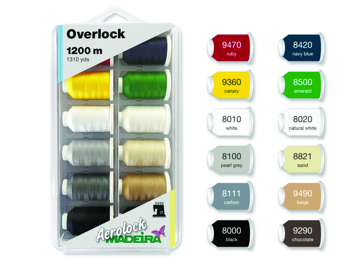 Madeira Thread Box With Aerolock 125 Wt. Overlock And Sewing Thread In ...