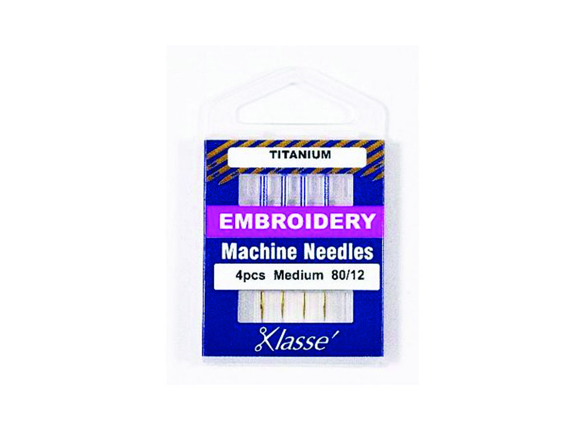 Klasse Aa5108.T Titanium Embroidery Needles 80/12, Pack Of 4 Needles, 5 Piece Bundle